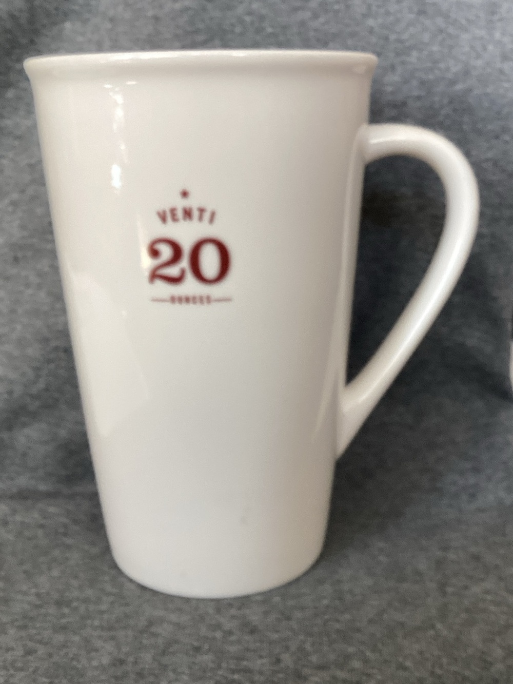 Venti 20 White Ceramic Coffee Mug - Classic White. STARBUCKS
